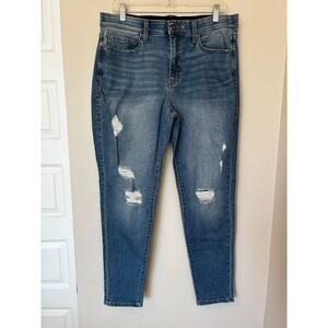 Lularoe Distressed Skinny Jeans Medium Light Wash Size 32